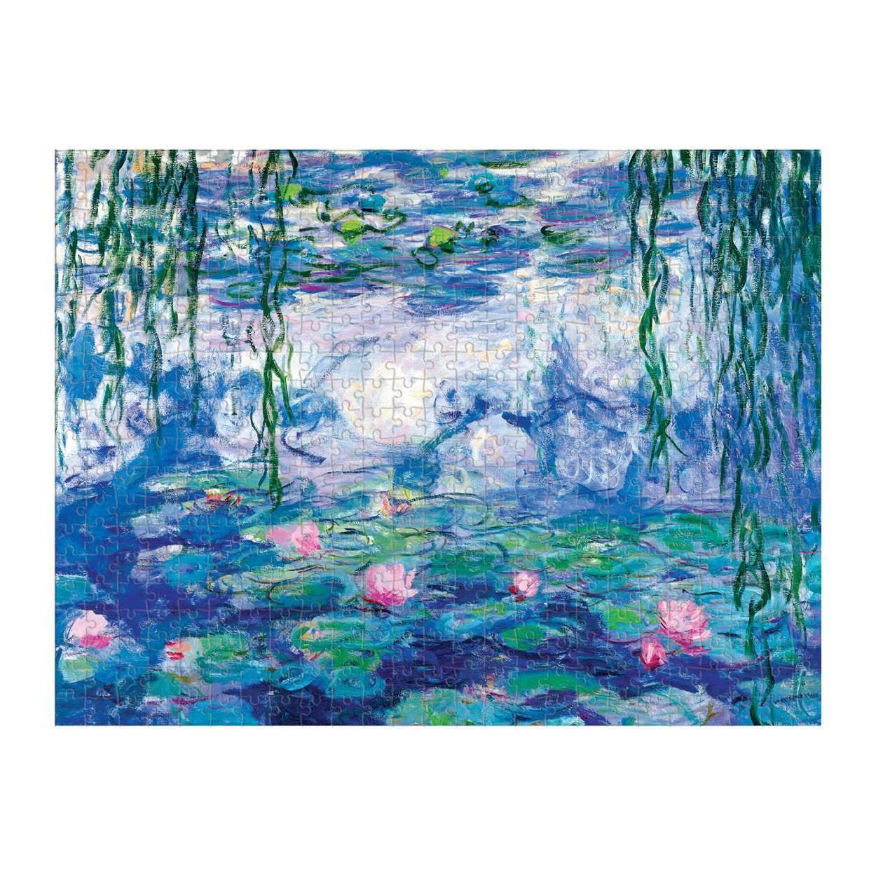 Puzzle dwustronne Monet 500 elementów z motywem nenufarów i wody, produkt Galison