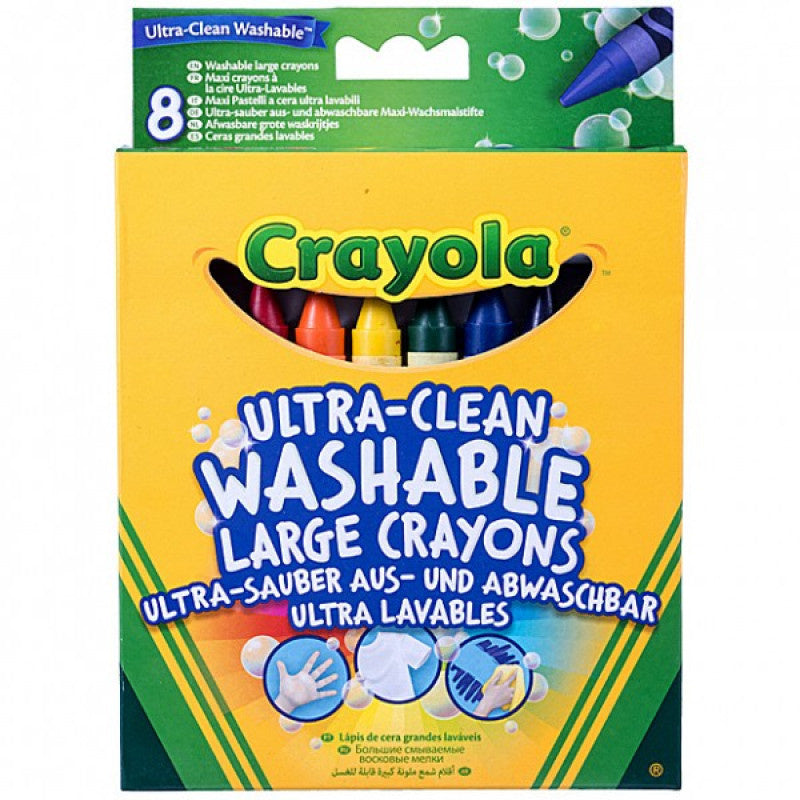 Opakowanie zmywalnych kredek świecowych Crayola w 8 kolorach dla dzieci