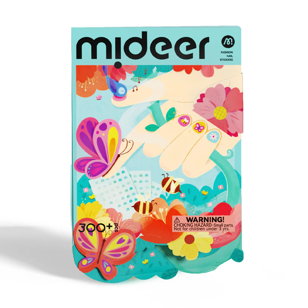 Naklejki na paznokcie dla dzieci w kolorowe motyle i kwiaty od Yamann