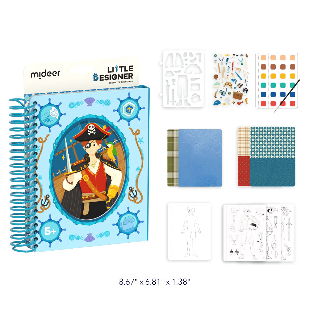 Zeszyt kreatywny dla dzieci pirat z akcesoriami i farbami do malowania zabawy kreatywnej