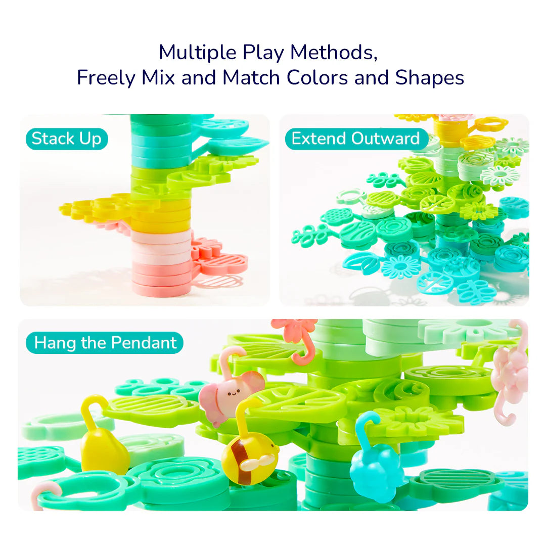 Yamann klocki edukacyjne dla dzieci w pastelowych kolorach do układania i łączenia różnych kształtów