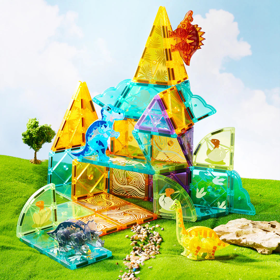 Zestaw klocków magnetycznych dinozaury Yamann w różnych kolorach do budowy kreatywnych figur