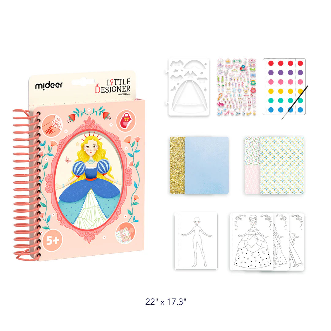 Zeszyt kreatywny dla dzieci od Yamann z projektowaniem sukienek i naklejkami