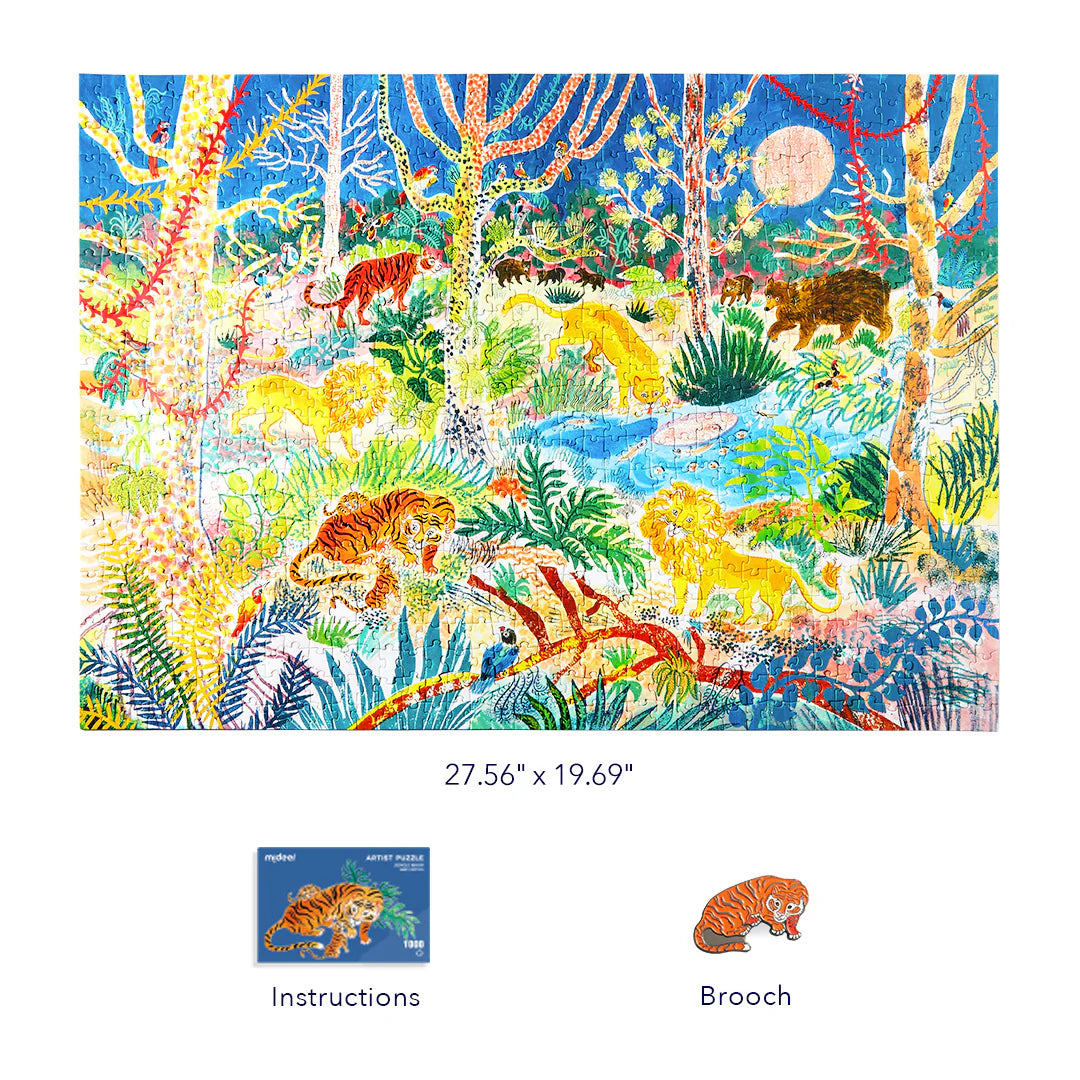 mideer puzzle artystyczne 1000 elementów z kolorowym obrazem dzikich zwierząt w lesie