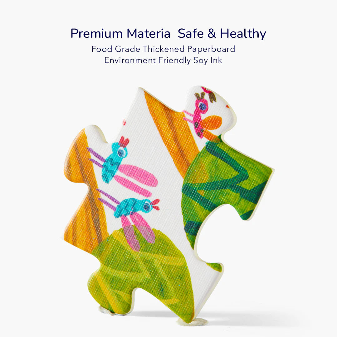 Kawałek puzzle artystyczne drzewo życia z kolorowymi owadami na liściach od mideer