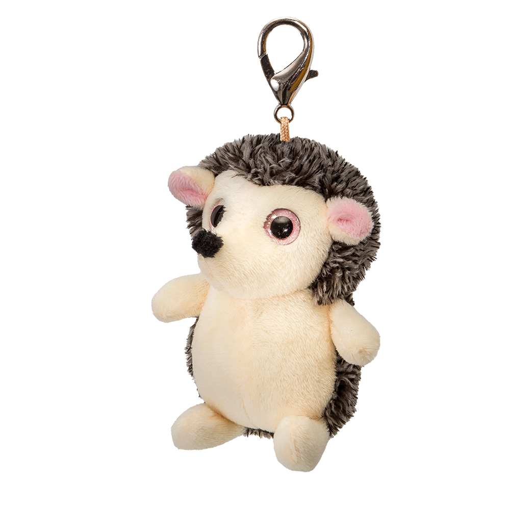 Pluszowy brelok jeż w szaro-kremowych kolorach z metalowym zaczepem od MOB