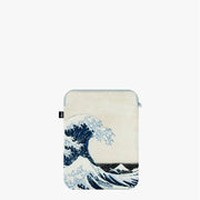 Torba na laptopa Hokusai z falą i Mount Fuji, stylizowana japońska grafika na kremowym tle