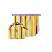 Torba na lunch dla dzieci MOB w żółte paski z haftem dyni i regulowanym paskiem