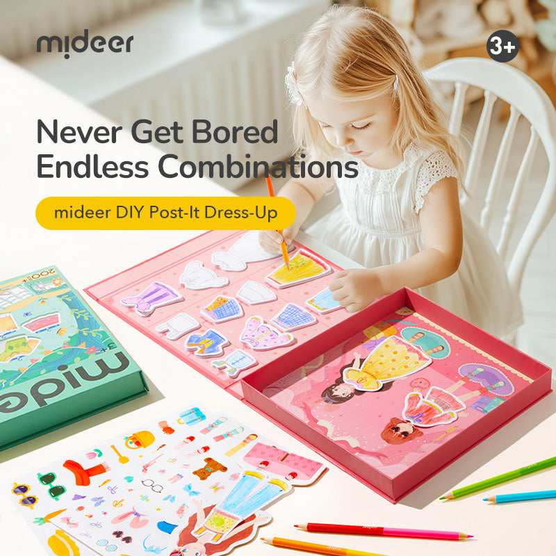 kolorowanka i przebieranka dla dziewczynek z naklejkami ubrań i akcesoriów do kreatywnej zabawy