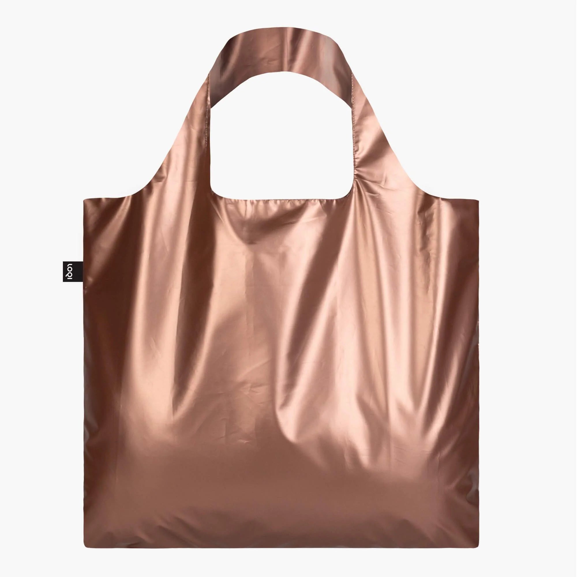 Torba LOQI metallic rose gold w kolorze różowego złota z wygodnymi uchwytami od Yamann