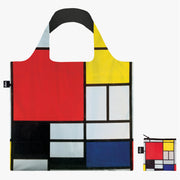 Torba LOQI Piet Mondrian z kolorowym wzorem geometrycznym w stylu abstrakcyjnym