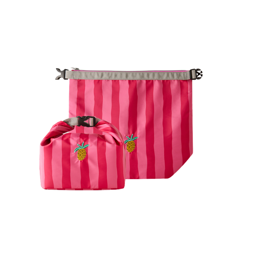 Różowa torba na lunch pineapple party z motywem ananasa od MOB, praktyczna i stylowa