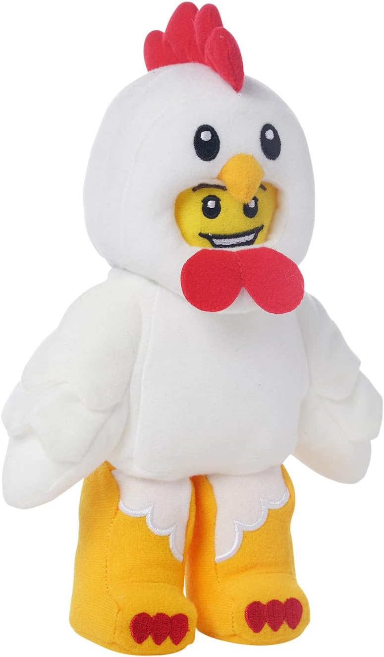 Pluszak LEGO kurczak biały pluszowy kurczak z żółtymi nogami i czerwonym grzebieniem