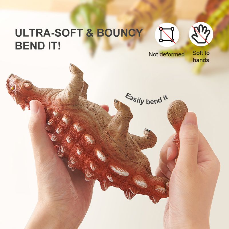 Yamann figurka triceratops ręcznie malowana elastyczna i miękka do wyginania w dłoniach