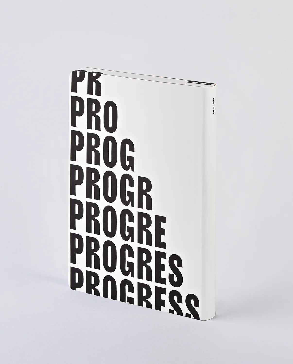 Notatnik work in progress BV JACOB COMPANY z białą okładką i czarnym napisem progress