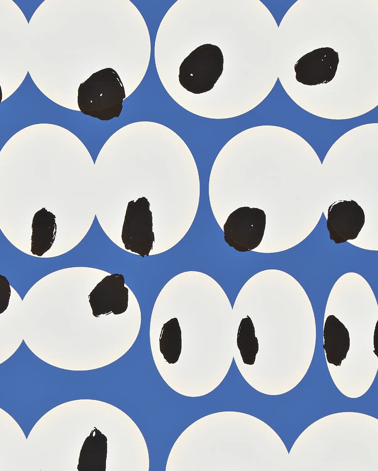 notatnik graficzny Eyes on You z wzorem dużych białych oczu na niebieskim tle