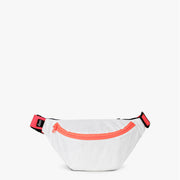 Biała nerka tyvek neon pomarańczowa z pomarańczowym zamkiem i regulowanym paskiem