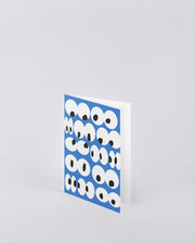 kartka okolicznościowa z motywem oczu na niebieskim tle, produkt BV JACOB COMPANY