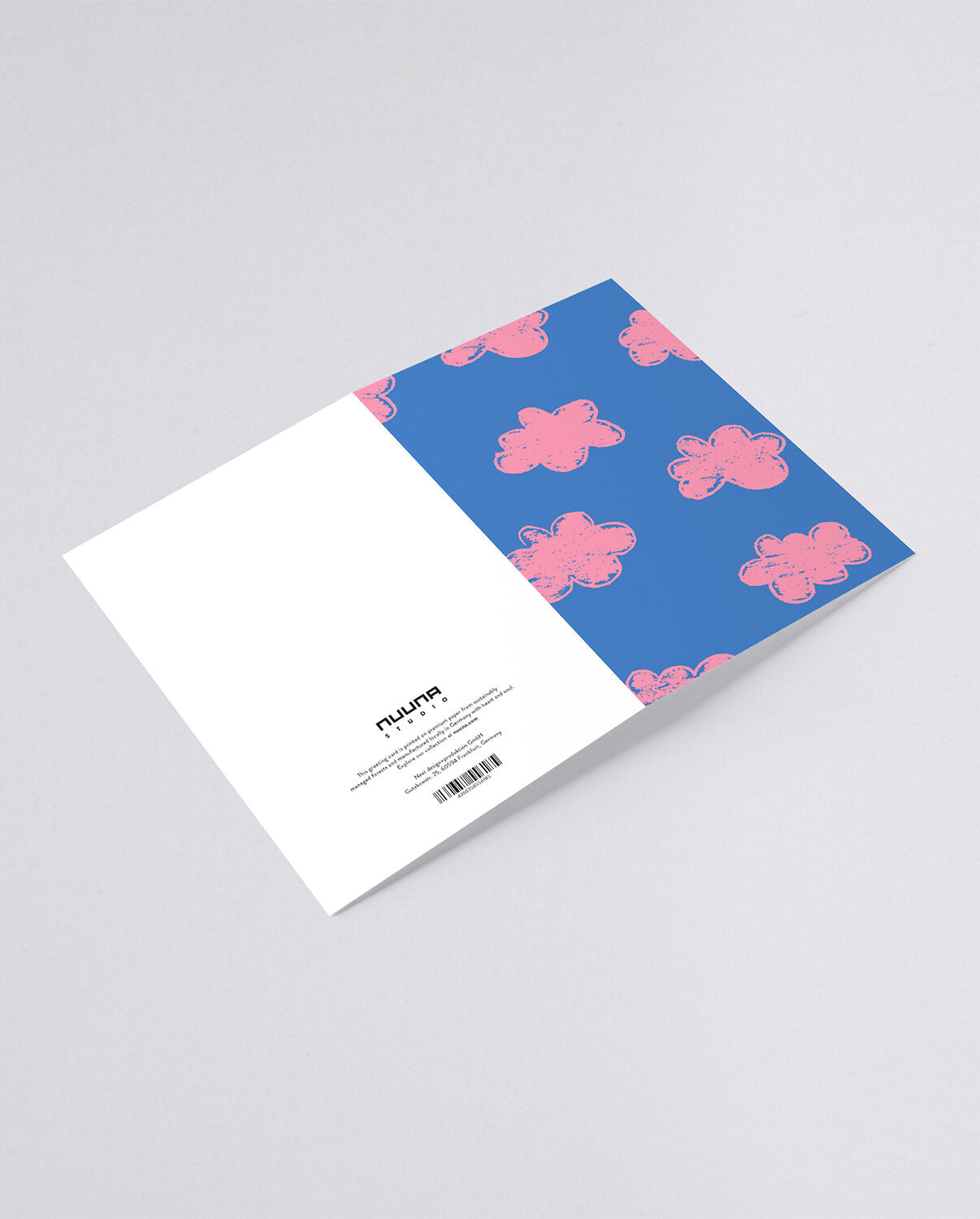 Kartka okolicznościowa chmurki z różowymi chmurkami na niebieskim tle od BV JACOB COMPANY