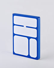 Notatnik graficzny BV JACOB COMPANY z niebieską okładką i białymi geometrycznymi wzorami