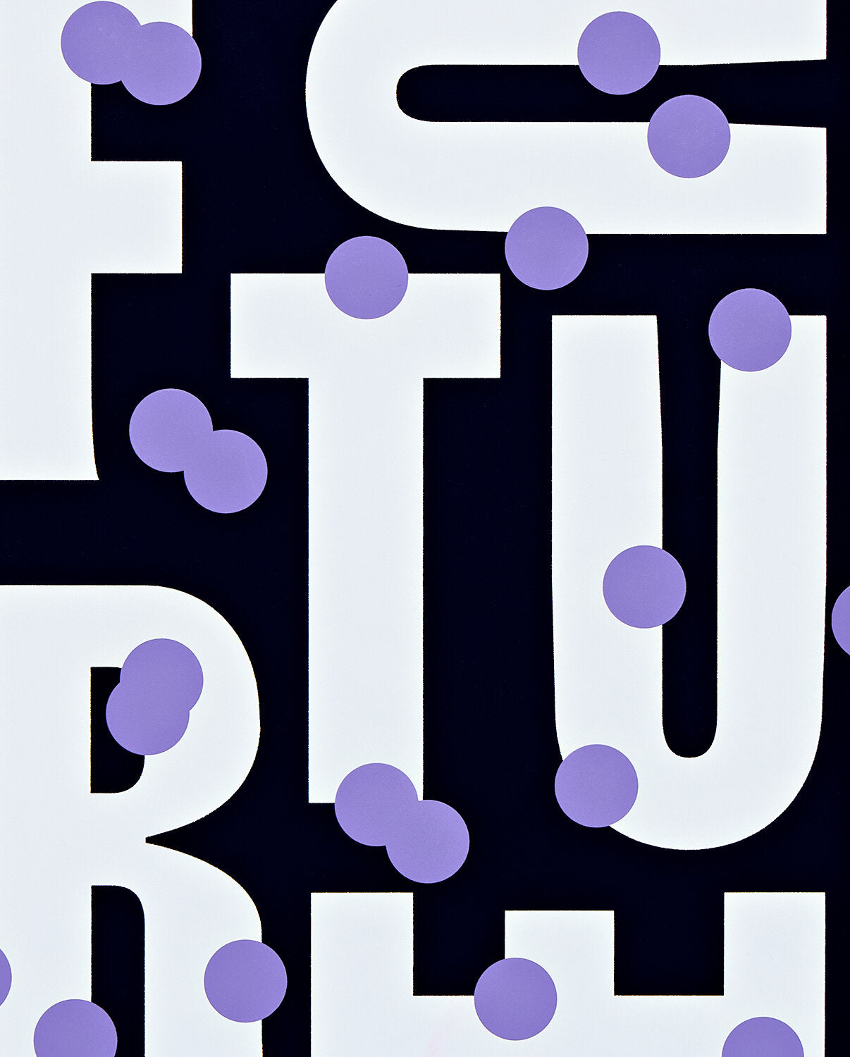 Kalendarz tygodniowy 2025 BV JACOB COMPANY z nowoczesnym wzorem liter i fioletowymi kropkami