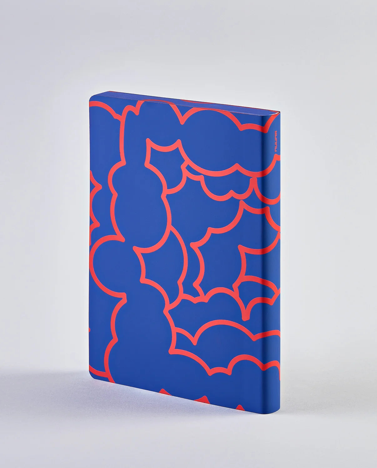 Niepowtarzalny notatnik graficzny Heaven w niebieskim kolorze z czerwonym abstrakcyjnym wzorem