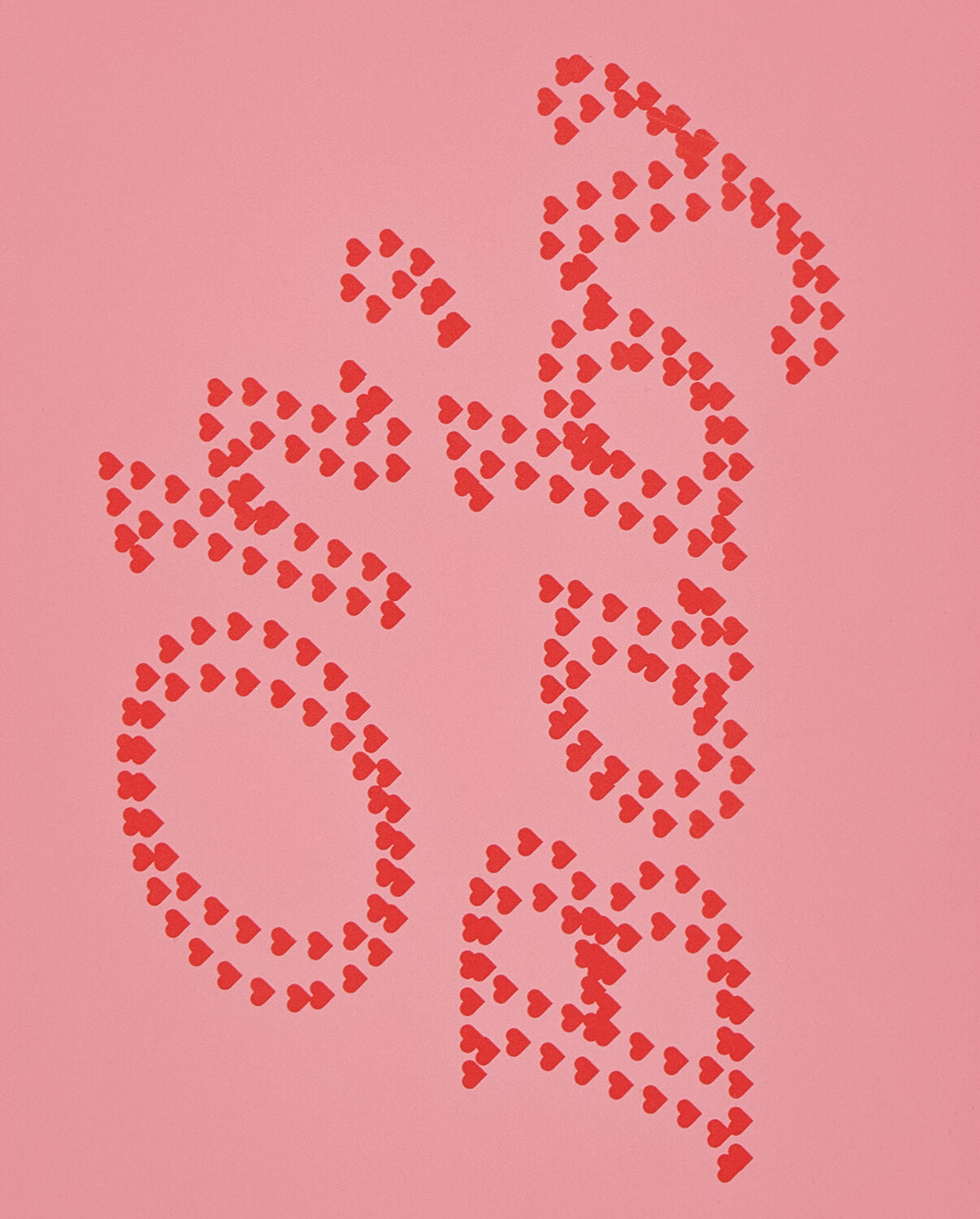 Różowy notatnik Oh Baby z napisem z czerwonych serc od BV JACOB COMPANY