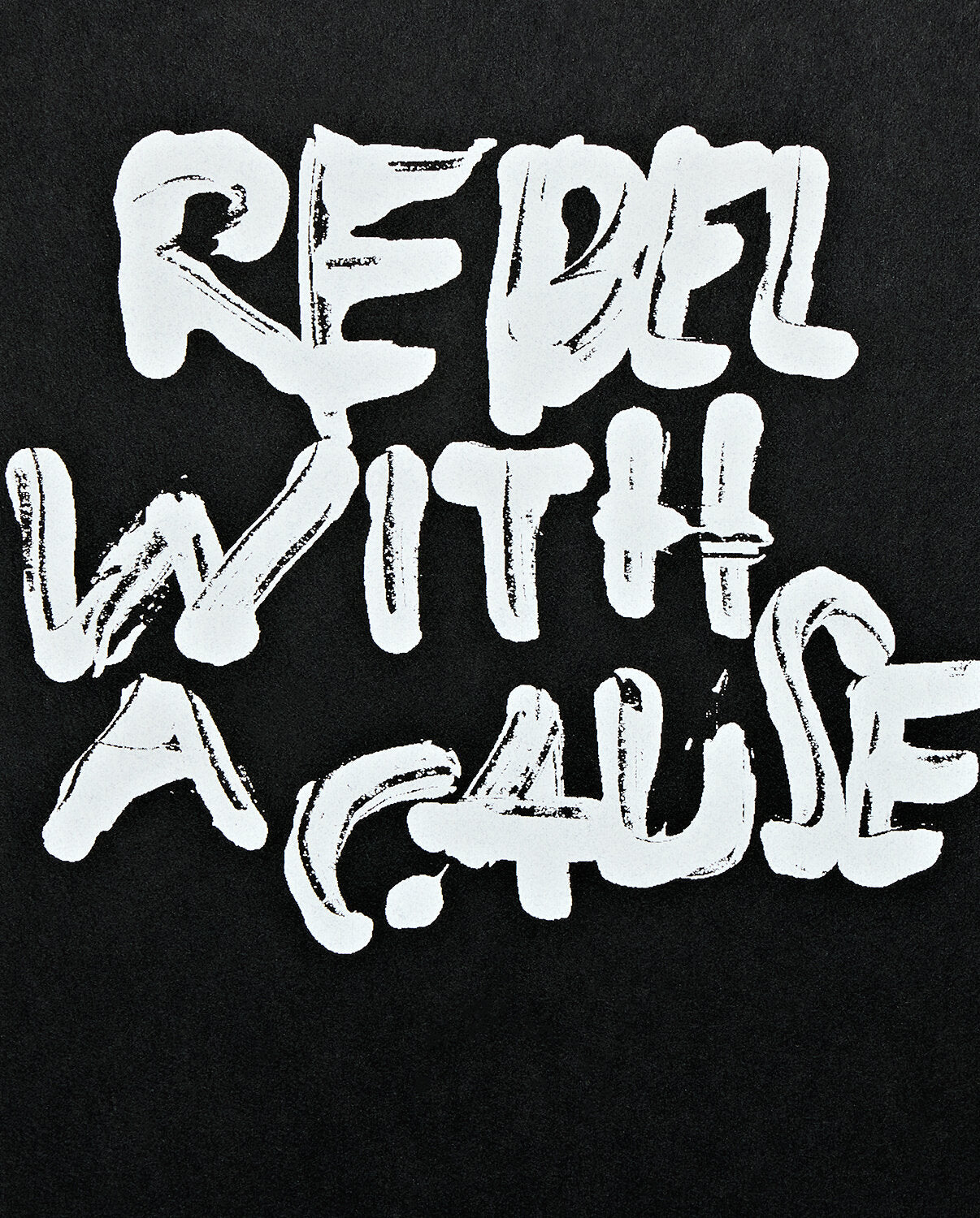 Czarny notatnik rebel with a cause z białym napisem na okładce od BV JACOB COMPANY