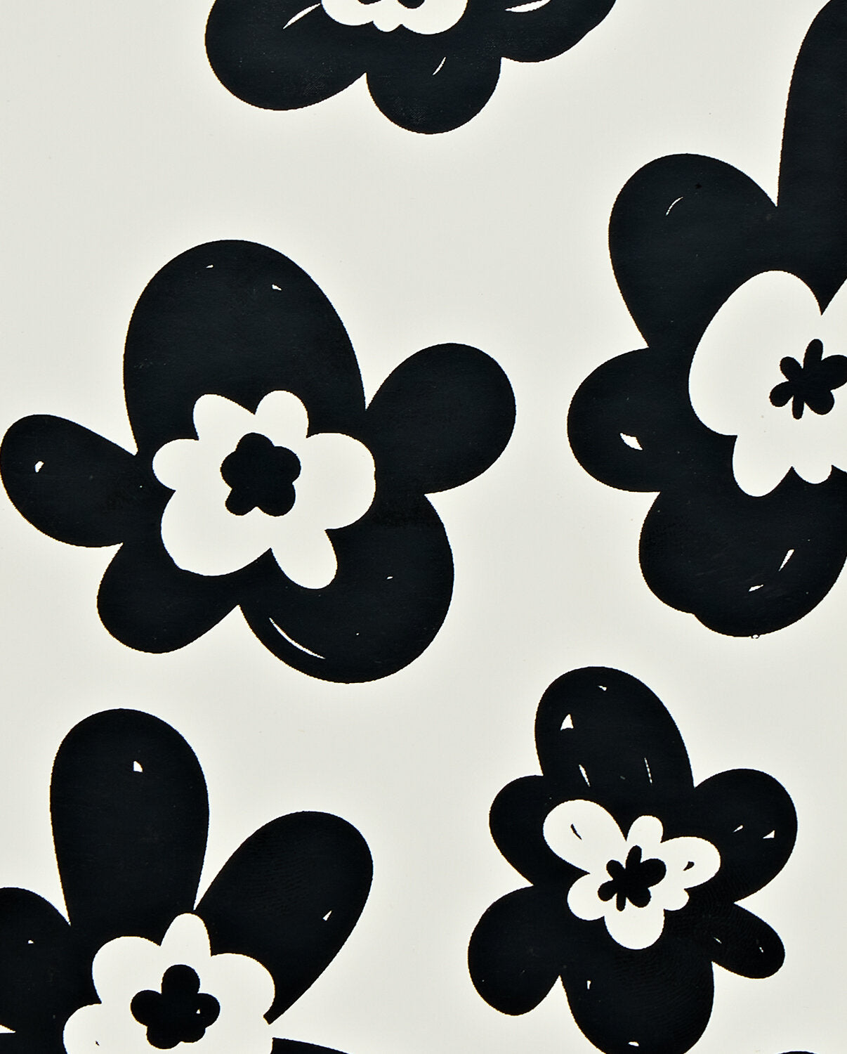 Czarny i biały wzór kwiatowy na okładce notatnika kwiatowego małego od BV JACOB COMPANY