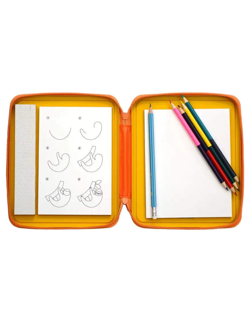 Zestaw do rysowania ze szkicownikami i kolorowymi ołówkami do nauki jak rysować zwierzęta