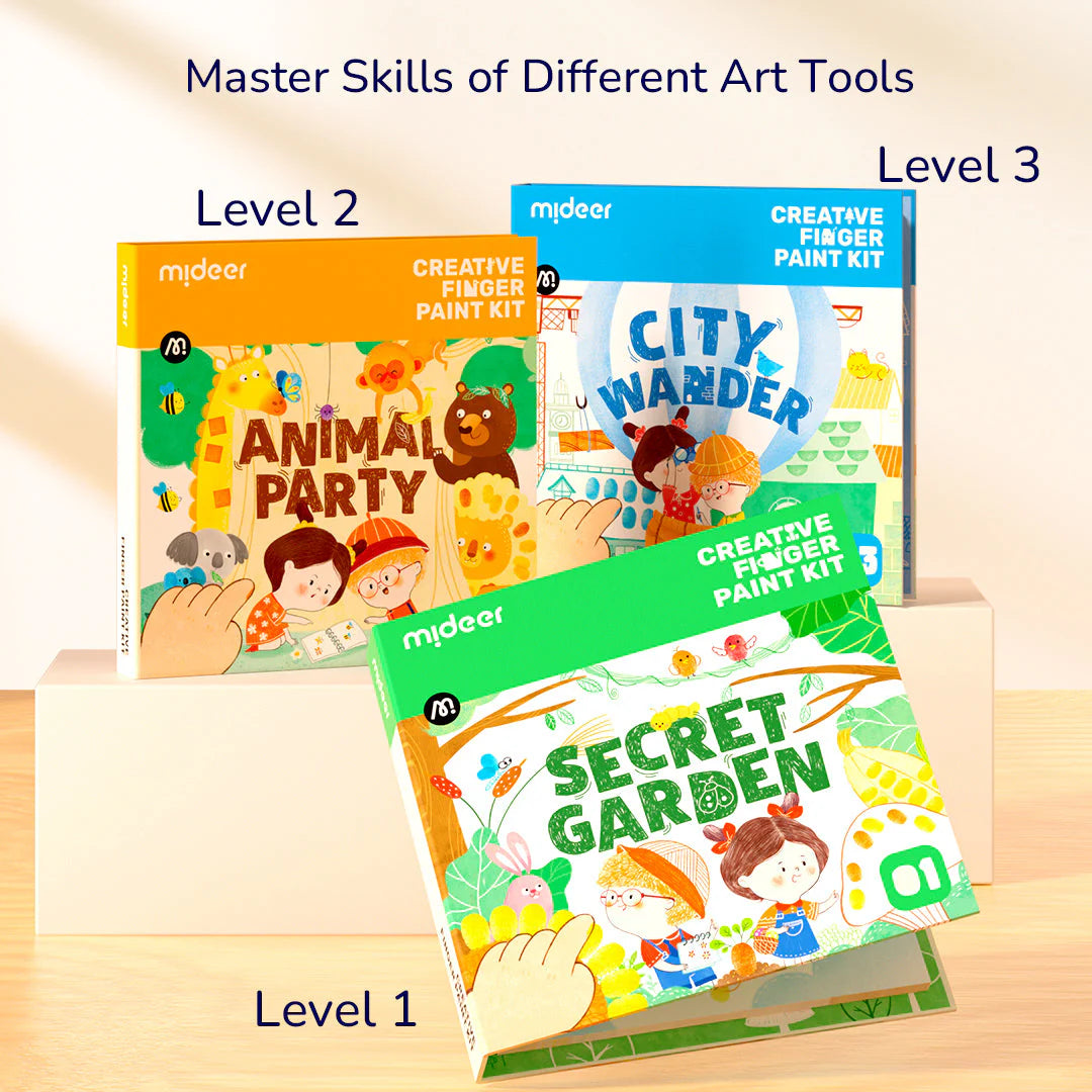 Zestaw do malowania palcami dla dzieci z trzema poziomami trudności Animal Party City Wander Secret Garden