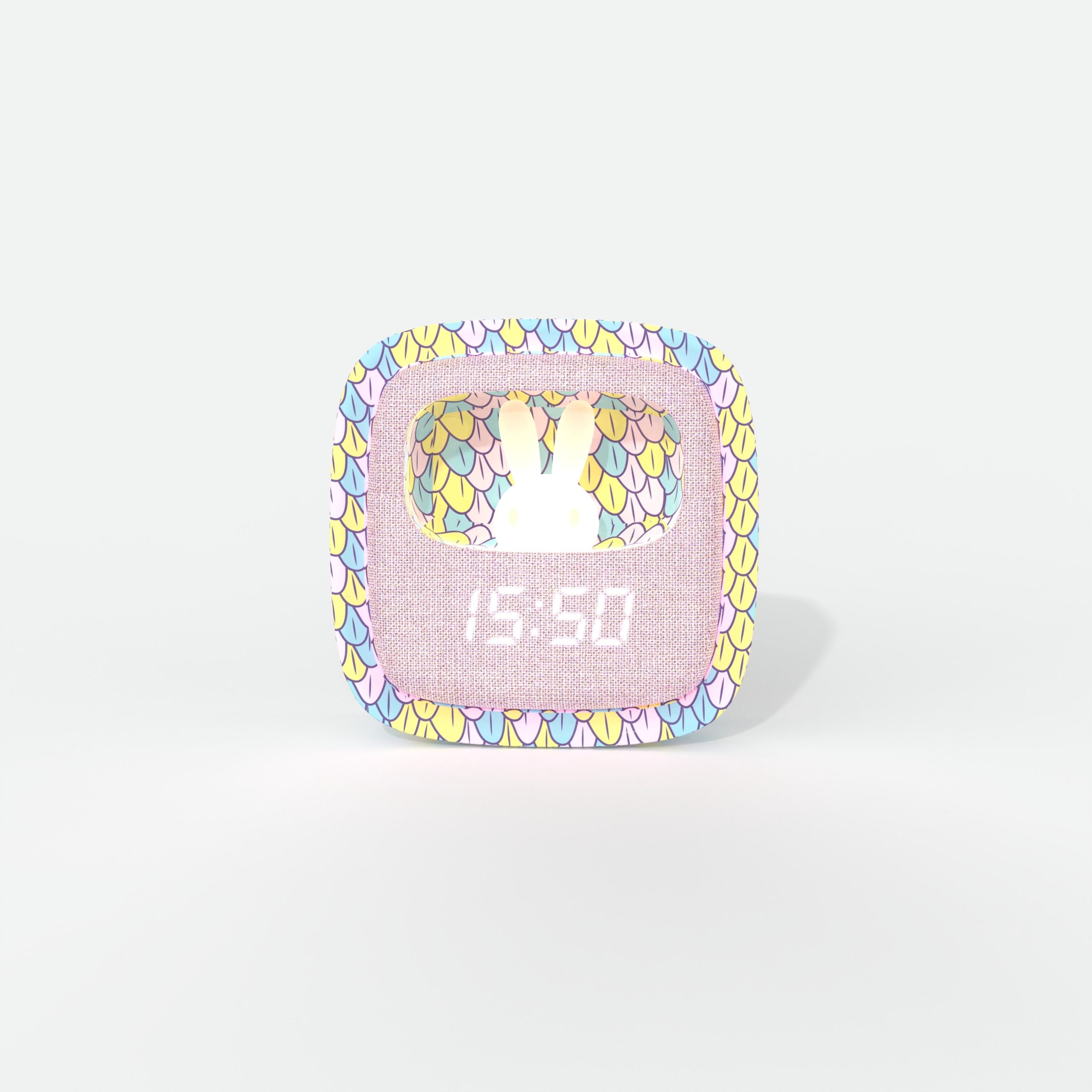 Kolorowy budzik dla dzieci z lampką i wyświetlaczem cyfrowym w kształcie kwadratu