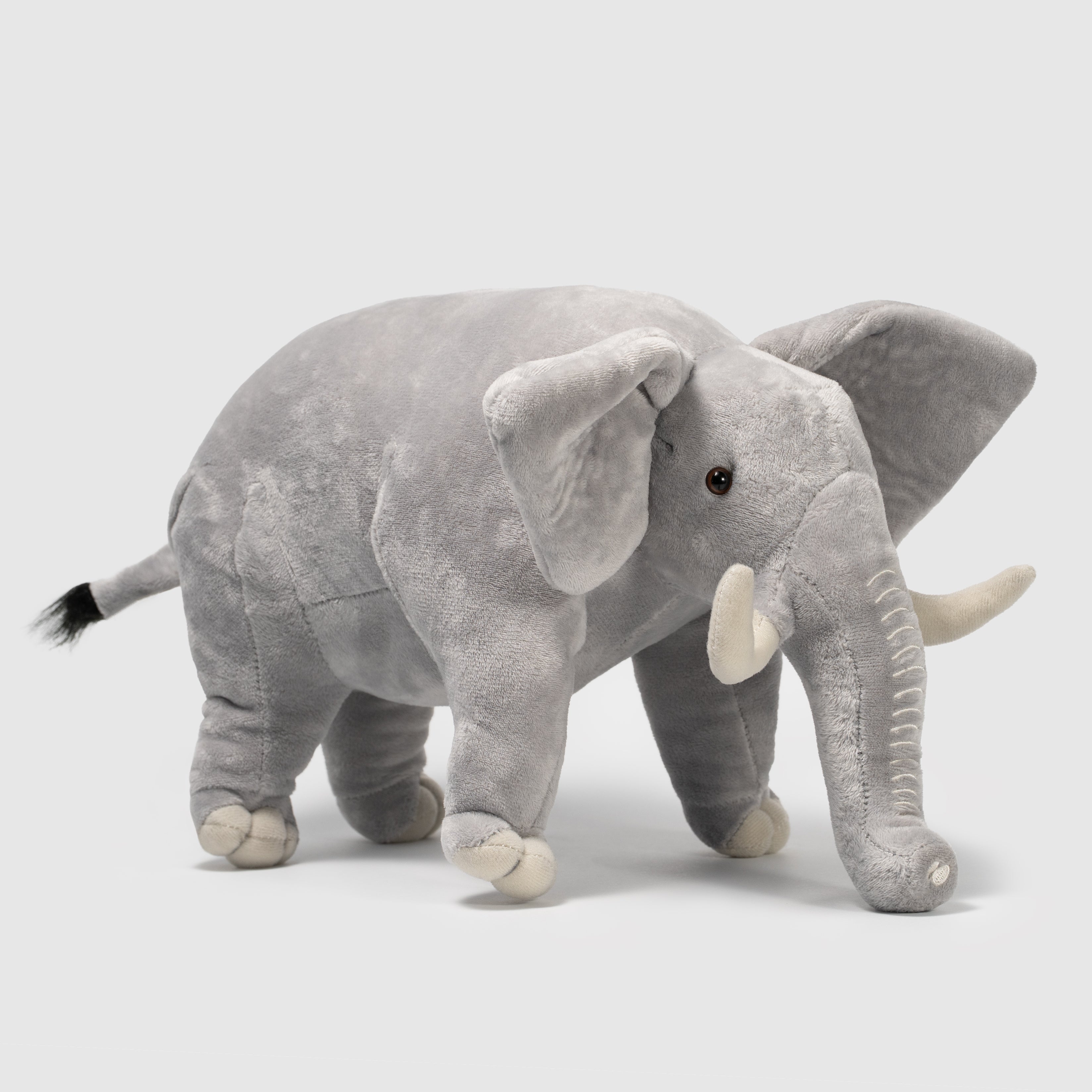 Pluszak słoń Wild Planet miękki szary pluszowy słoń z długimi kłami i dużymi uszami