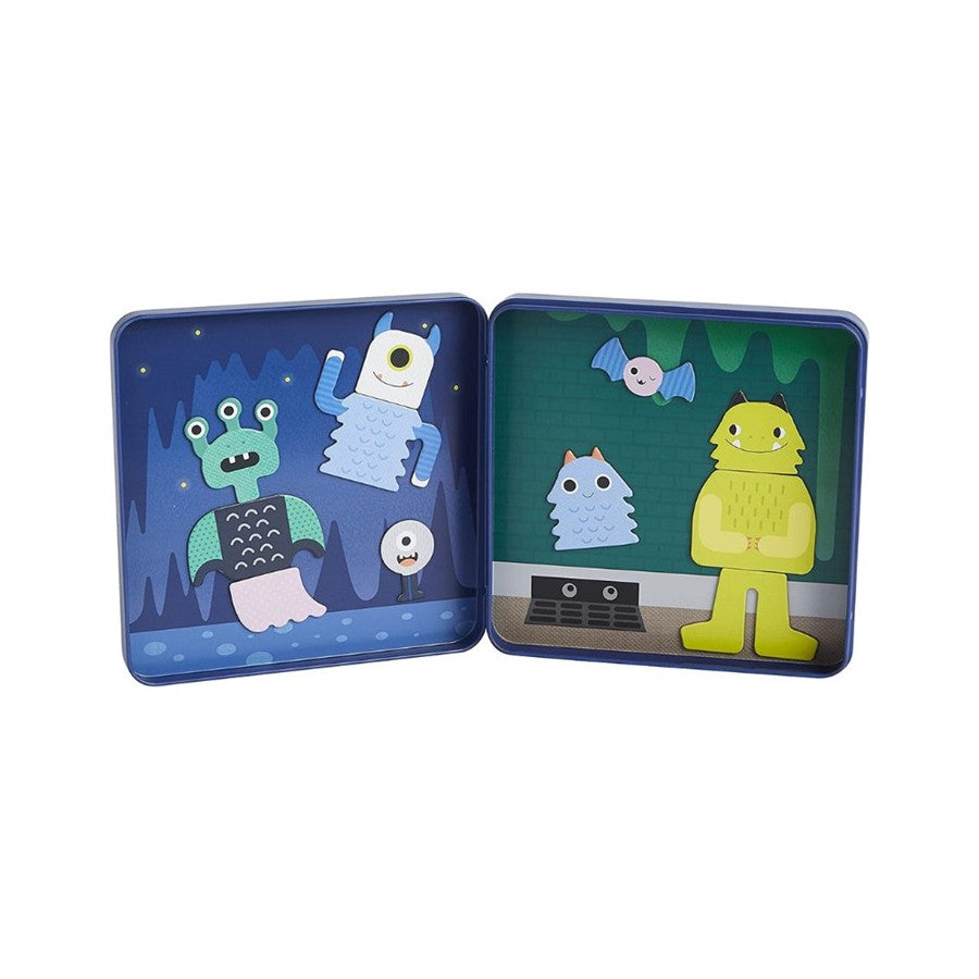 Magnetyczna układanka potworki Yamann zestaw kreatywnych figurek potworów z magnesami w metalowym pudełku