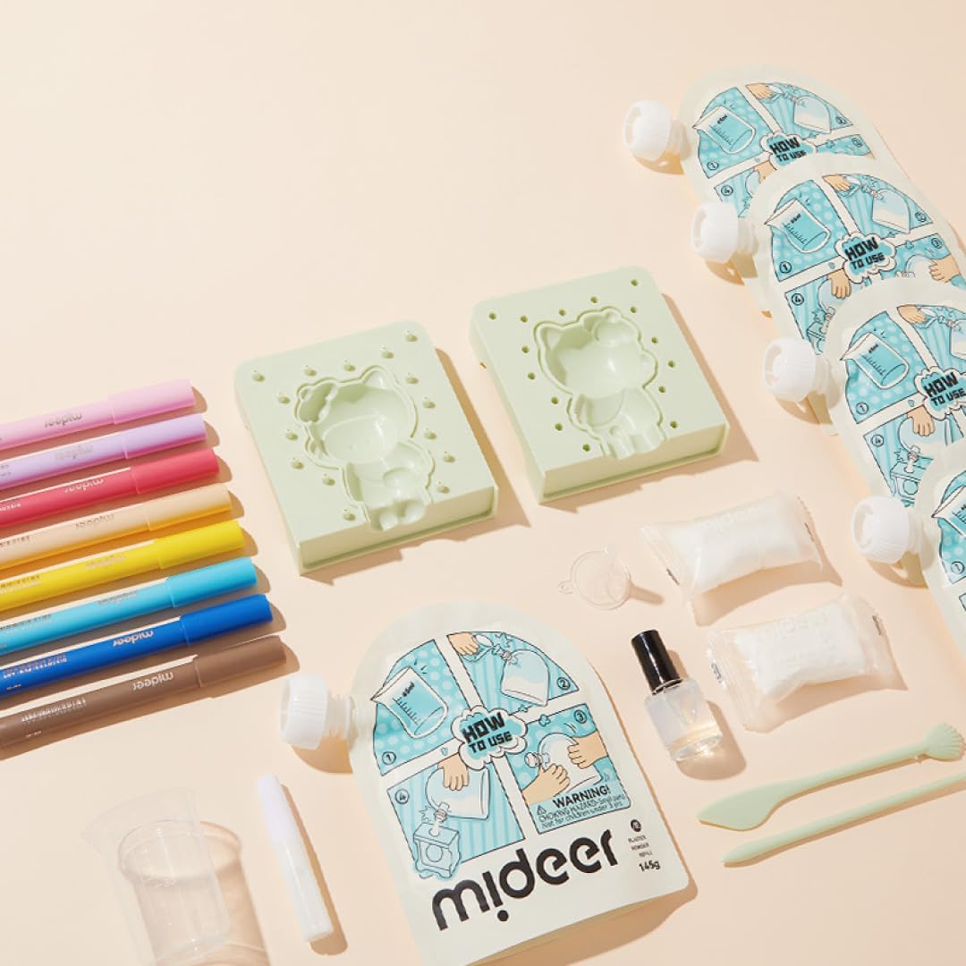 Zestaw artystyczny z gipsu dla dzieci z formami, farbami i akcesoriami do kreatywnego malowania