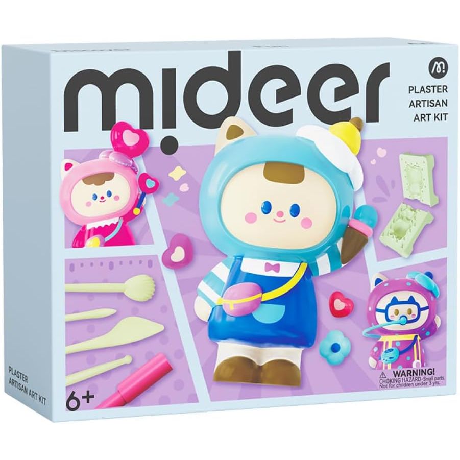 zestaw artystyczny z gipsu dla dzieci Yamann z figurką w kombinezonie i narzędziami do modelowania