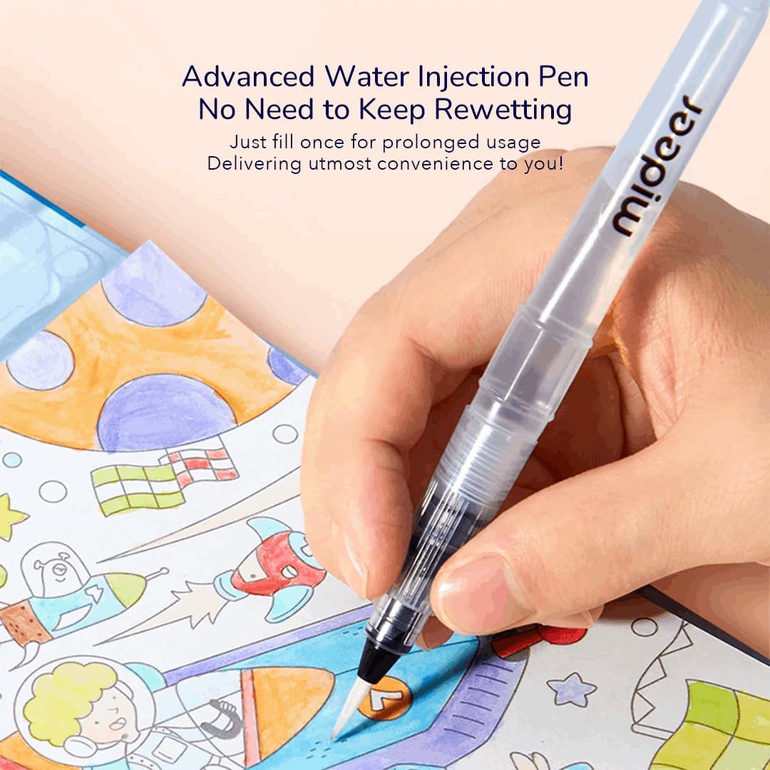 Duża kolorowanka akwarelowa dla dzieci z użyciem zaawansowanego pióra wodnego do malowania