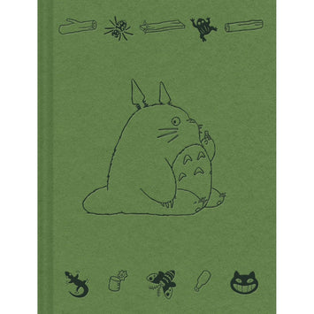 Zielony notatnik Studio Ghibli z haftowanym wizerunkiem Totoro i postaciami z filmu