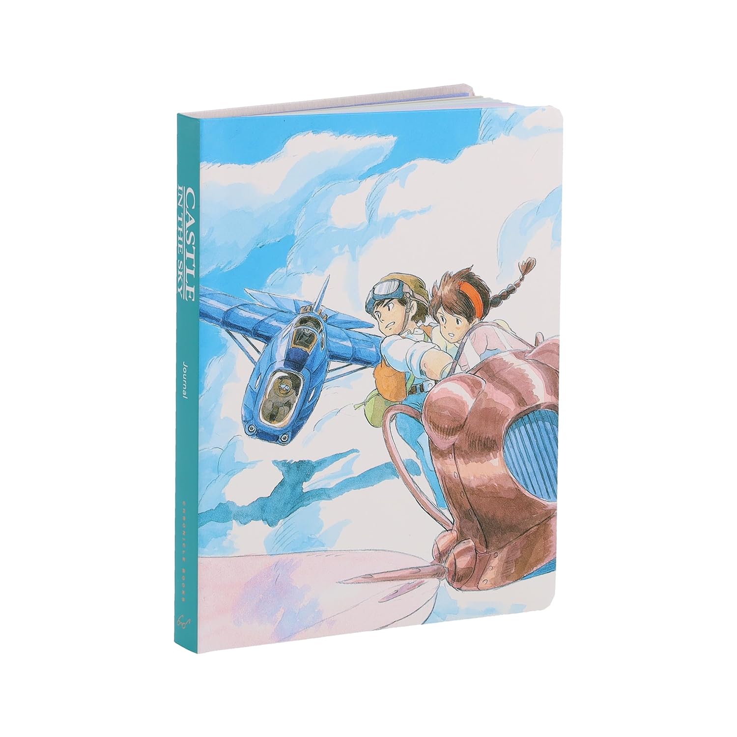 Dziennik Studio Ghibli Castle in the Sky z kolorową okładką przedstawiającą postaci na tle nieba i samolotów