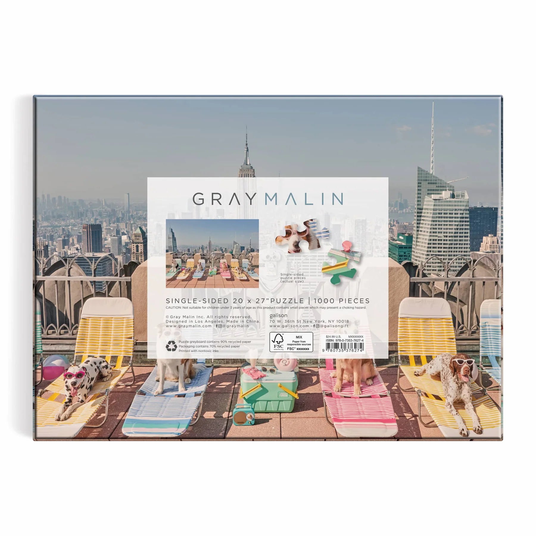 Puzzle Galison Gray Malin – The Dogs of New York City (1000 el.)