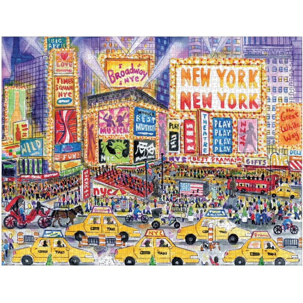 Puzzle Galison 2000 elementów obrazek z tłocznym Nowym Jorkiem i żółtymi taksówkami