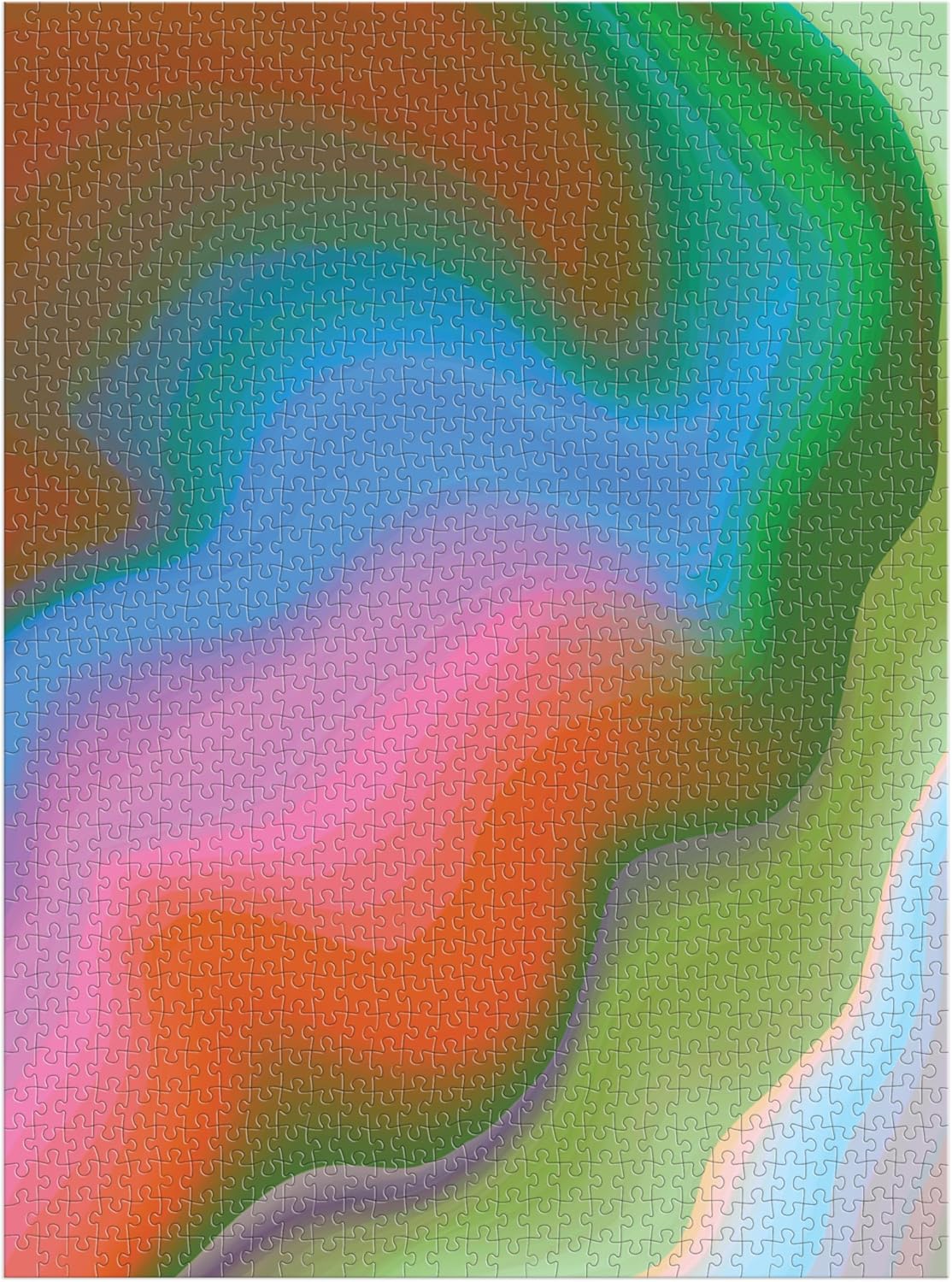 Kolorowe abstrakcyjne puzzle 1000 elementów Galison z falistym wzorem gradientowym