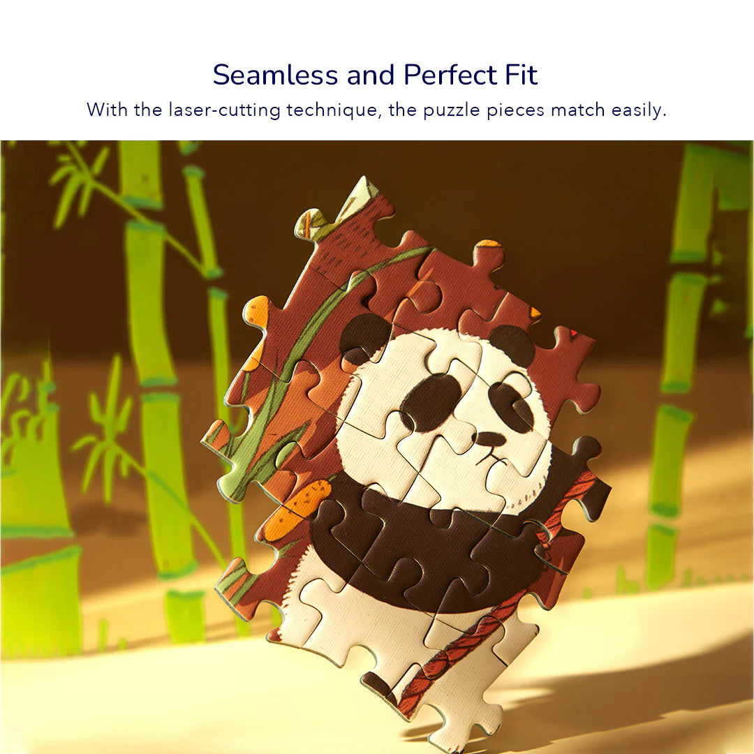 Puzzle artystyczne 1000 elementów z obrazem pandy w bambusowym lesie marki mideer