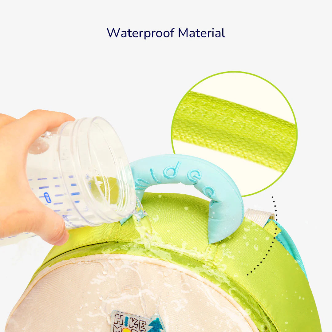 mały plecak dla dzieci lisek mideer wykonany z wodoodpornego materiału chroniącego zawartość