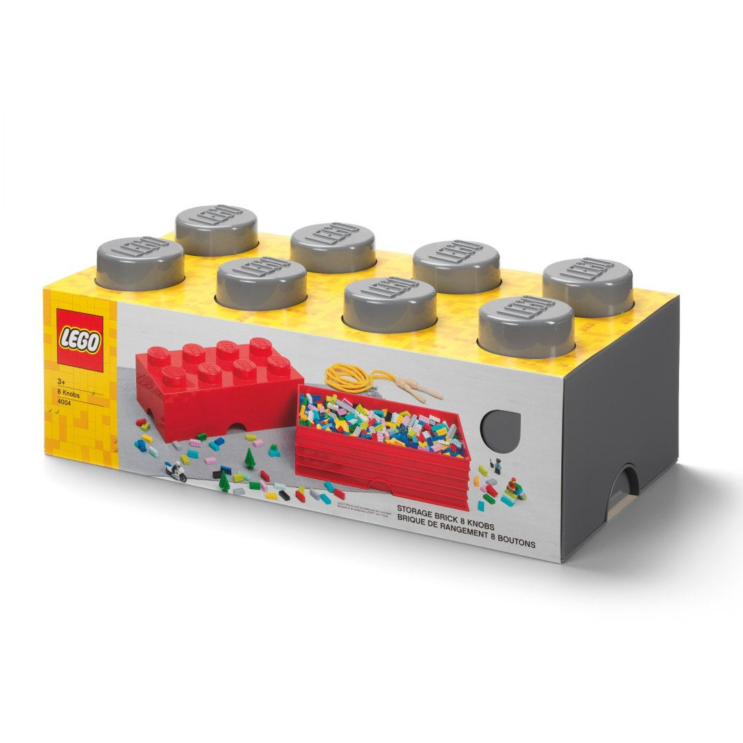 Pojemnik LEGO Brick 8 ciemnoszary w kształcie klocka z szufladą do przechowywania klocków