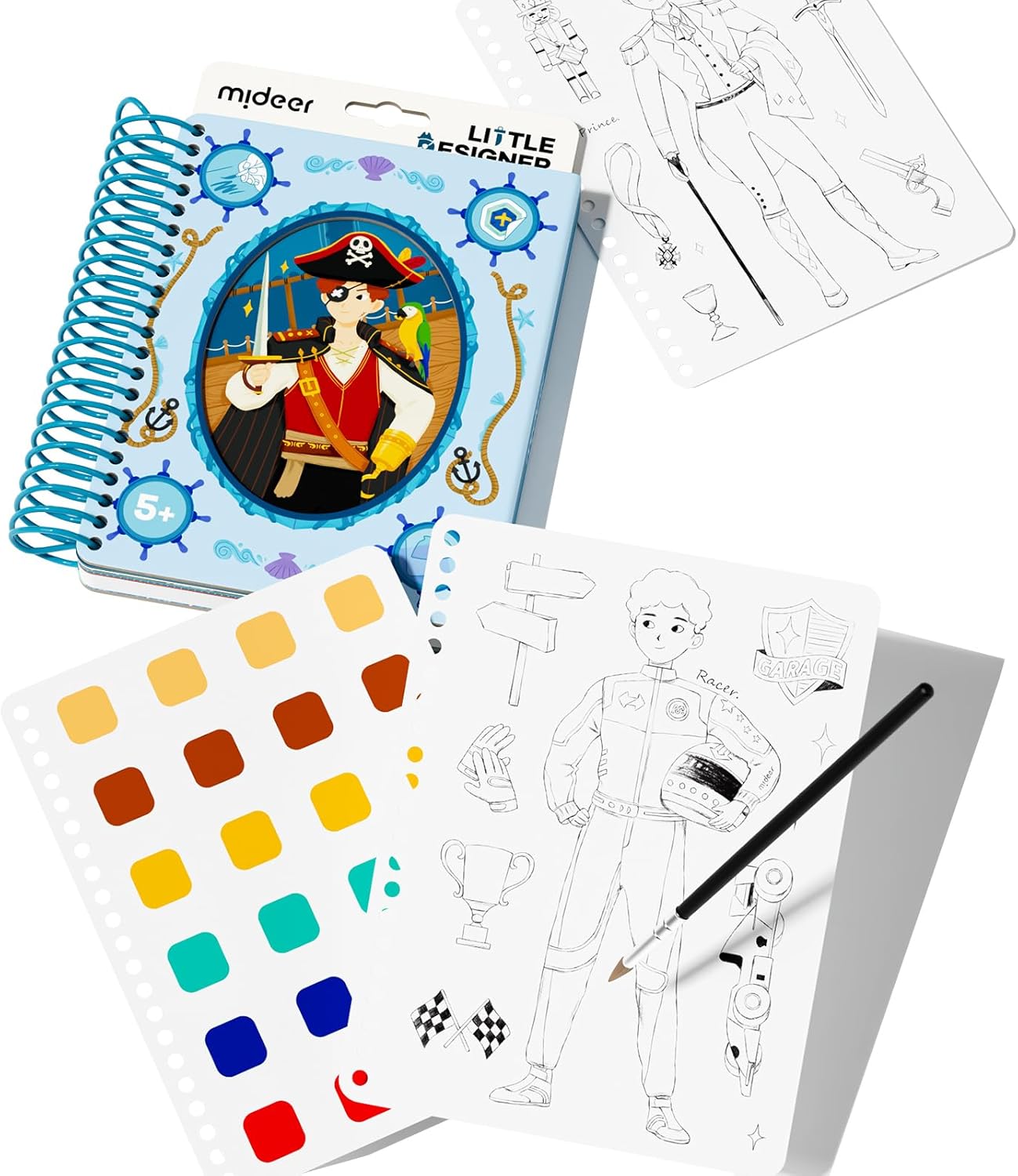 Zeszyt kreatywny dla dzieci Yamann z piracką okładką i zestawem do kolorowania