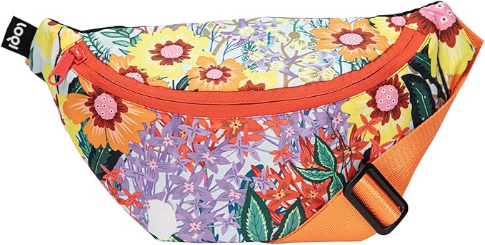 Kolorowa nerka kwiatowa damska Yamann z wielokolorowym wzorem i pomarańczowym paskiem