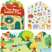 Zestaw wielorazowe żelowe naklejki zwierzęta z motywem miasteczka i lasu dla dzieci