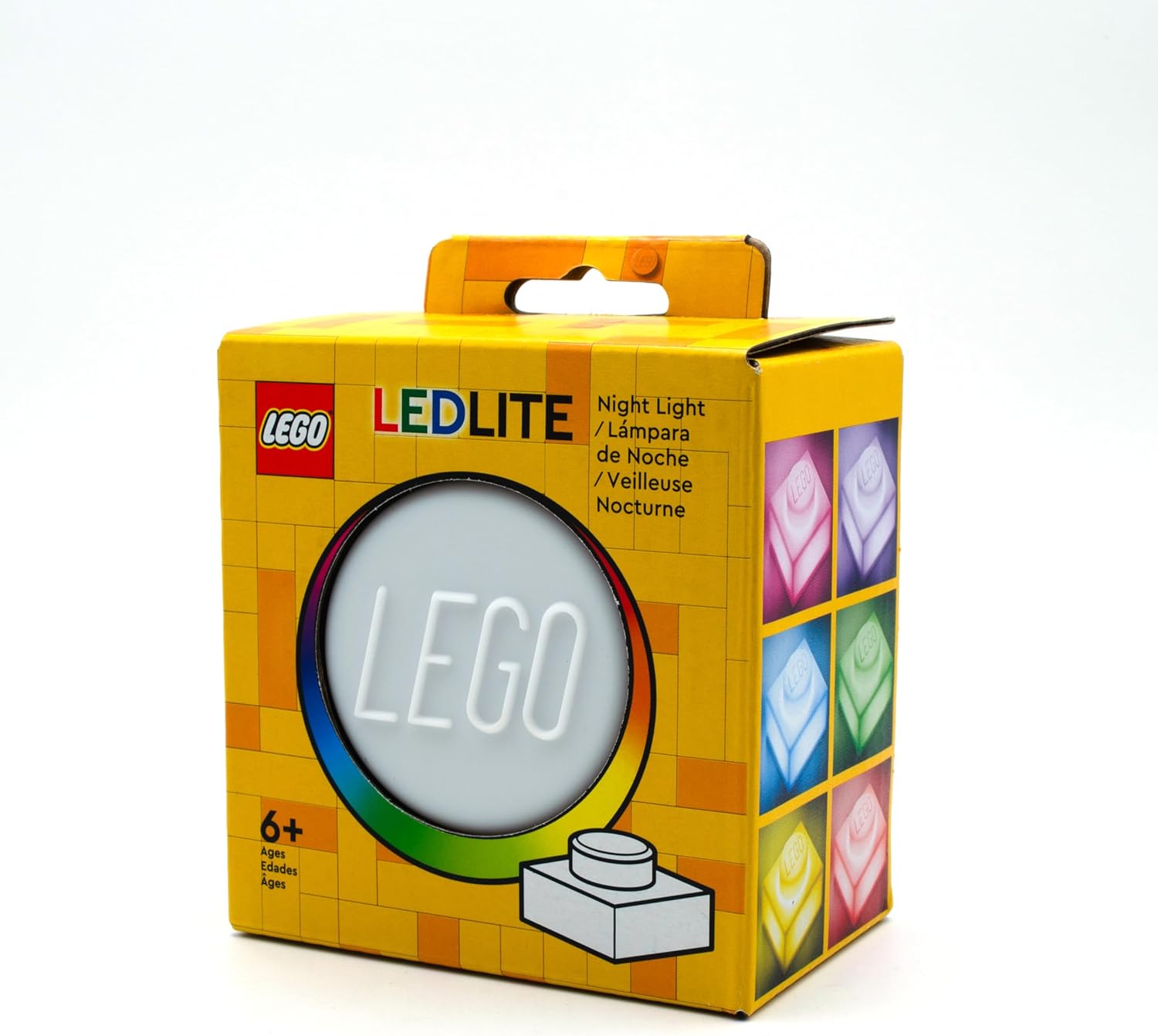 Opakowanie silikonowej lampki LEGO LEDLITE z kolorowym podświetleniem do pokoju dziecięcego