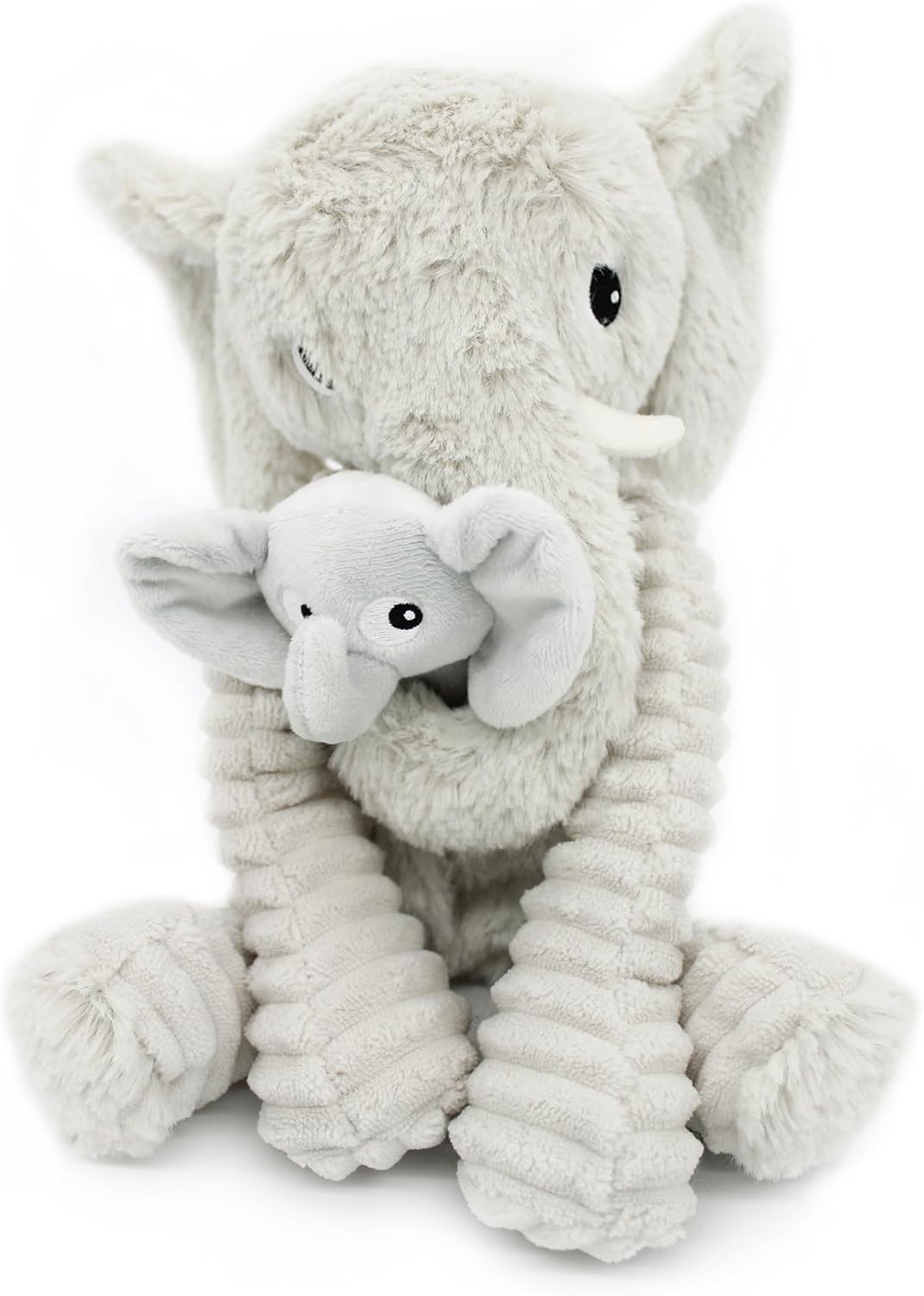 Pluszowy słoń mama i dziecko w szarym kolorze miękkie i przytulne zabawki dla dzieci